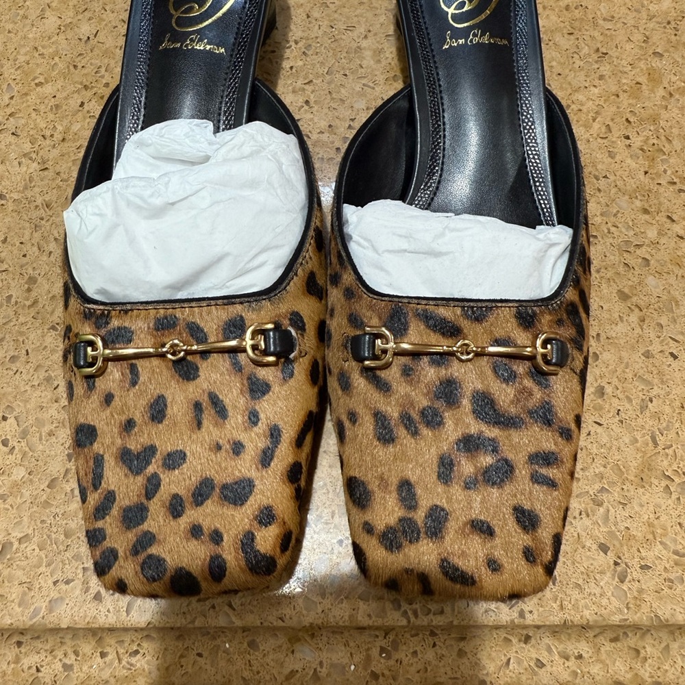 NWT Sam Edelman Ollie-Leopard Mules size 6.5